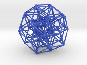 Six Dimensional Cube in Blue Processed Versatile Plastic