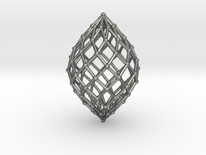 0579 Polar Zonohedron V&E [10] #002 in Polished Silver