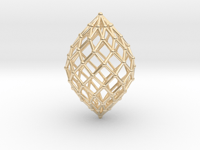 0579 Polar Zonohedron V&E [10] #002 in 14k Gold Plated Brass
