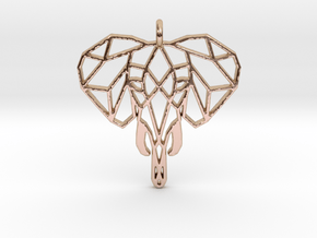 Elephant in 14k Rose Gold Plated Brass