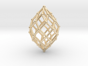 0580 Polar Zonohedron V&E [7] #002 in 14k Gold Plated Brass