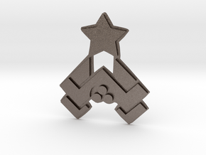 Nakatomi Badge in Polished Bronzed Silver Steel