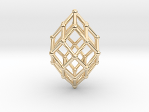 0582 Polar Zonohedron V&E [6] #002 in 14k Gold Plated Brass