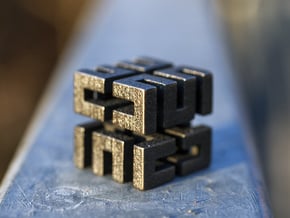 Hilbert cube ( pendant ) in Polished Bronze Steel