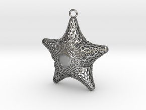 Snowflake Diatom in Natural Silver