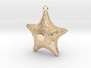 Snowflake Diatom in 14k Gold Plated Brass