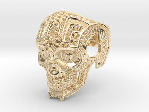 Skull with settings in 14K Yellow Gold