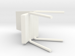 Miniature 1:48 School Chair in White Processed Versatile Plastic