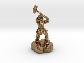 Dwarf Fighter With Warhammer in Natural Brass