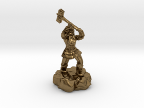 Dwarf Fighter With Warhammer in Natural Bronze
