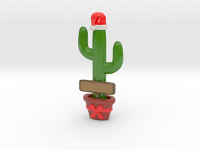Cactus Christmas Ornament (Customizable!) in Glossy Full Color Sandstone