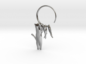 Fishing Cat in Polished Silver