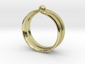 Wave Ring in 18k Gold Plated Brass: 8 / 56.75