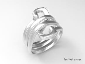 Infinity Loop Ring in Rhodium Plated Brass: 8 / 56.75