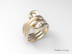 Infinity Loop Ring in 18k Gold Plated Brass: 8 / 56.75