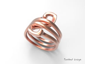 Infinity Loop Ring in Polished Bronze: 8 / 56.75