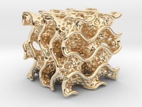 Gyroid Diamand  in 14k Gold Plated Brass