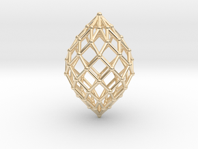 0578 Polar Zonohedron V&E [9] #002 in 14k Gold Plated Brass
