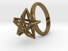 Pentagram Ring in Polished Bronze