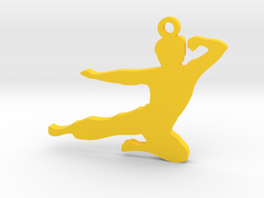 Bruce Lee Keychain in Yellow Processed Versatile Plastic