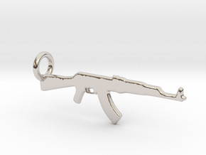 AK 47 Keychain in Platinum