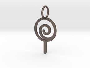 Lollipop Keychain in Polished Bronzed Silver Steel