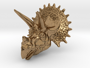 Triceratops Head - Pendant in Natural Brass