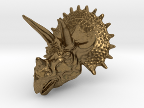 Triceratops Head - Pendant in Natural Bronze