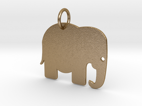 Elephant Keychain in Polished Gold Steel