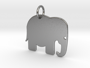 Elephant Keychain in Natural Silver