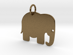 Elephant Keychain in Natural Bronze