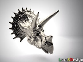 Triceratops Head - Pendant in Polished Bronzed Silver Steel