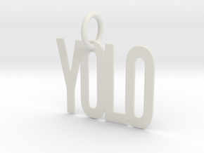YOLO Keychain in White Natural Versatile Plastic