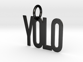 YOLO Keychain in Matte Black Steel