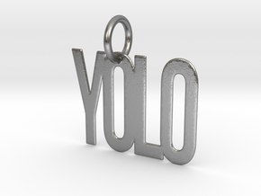 YOLO Keychain in Natural Silver