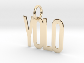 YOLO Keychain in 14k Gold Plated Brass