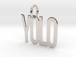 YOLO Keychain in Rhodium Plated Brass