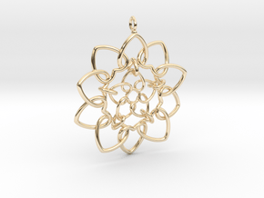 Heart Petals Links - 6.4cm - wLoopet in 14k Gold Plated Brass