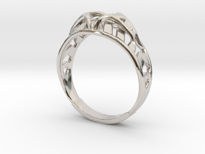 Crown Ring in Rhodium Plated Brass: 8 / 56.75