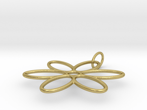 Flower Pendant Wire Large in Natural Brass (Interlocking Parts)