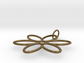 Flower Pendant Wire Large in Polished Bronze (Interlocking Parts)