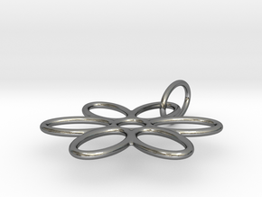 Flower Pendant Wire in Polished Silver (Interlocking Parts)