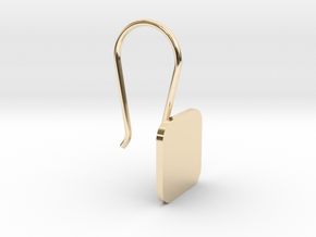 Custom Squared Earring With Hook in 14K Yellow Gold