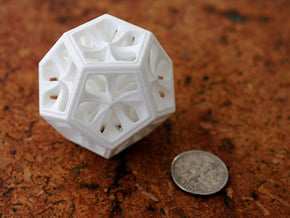 Dodecahedron in White Processed Versatile Plastic: Medium