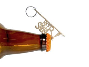 "BEER SNOB" Bottle Opener Keychain - Customizable in Polished Bronzed Silver Steel