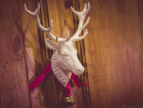 Deer Head Wall Mount in White Natural Versatile Plastic