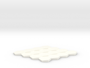 Tilted Hex Grid 4x4 in White Processed Versatile Plastic