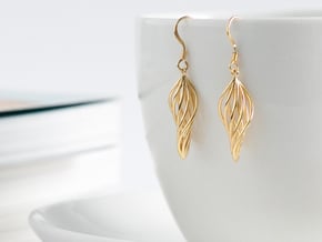 Leaf Earrings in 14k Gold Plated Brass