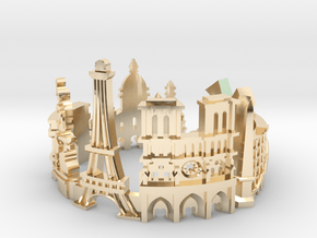 Paris Skyline - Cityscape Ring in 14K Yellow Gold: 9 / 59