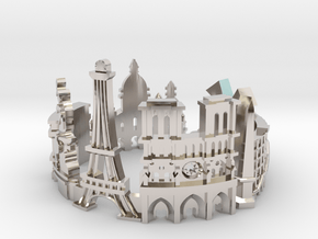 Paris Skyline - Cityscape Ring in Platinum: 9 / 59